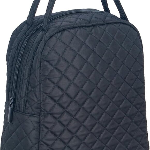 Machine Washable Women Quilted Fabric Insulated Reusable Cooler Lunch Bag Tote A - Picture 1 of 9